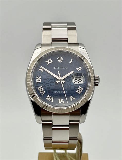 Rolex Datejust 36mm Blue Dial Blu Numeri Romani Full Set